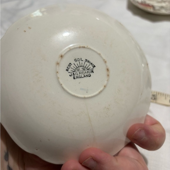 Vintage Set of 5 Friendly Village Saucers - Picture 4 of 7